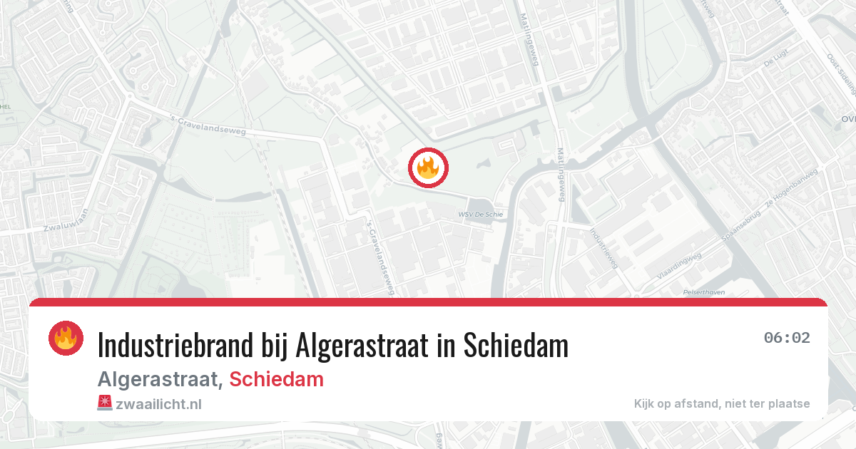 Industriebrand bij Algerastraat in Schiedam — 11 aug 2026