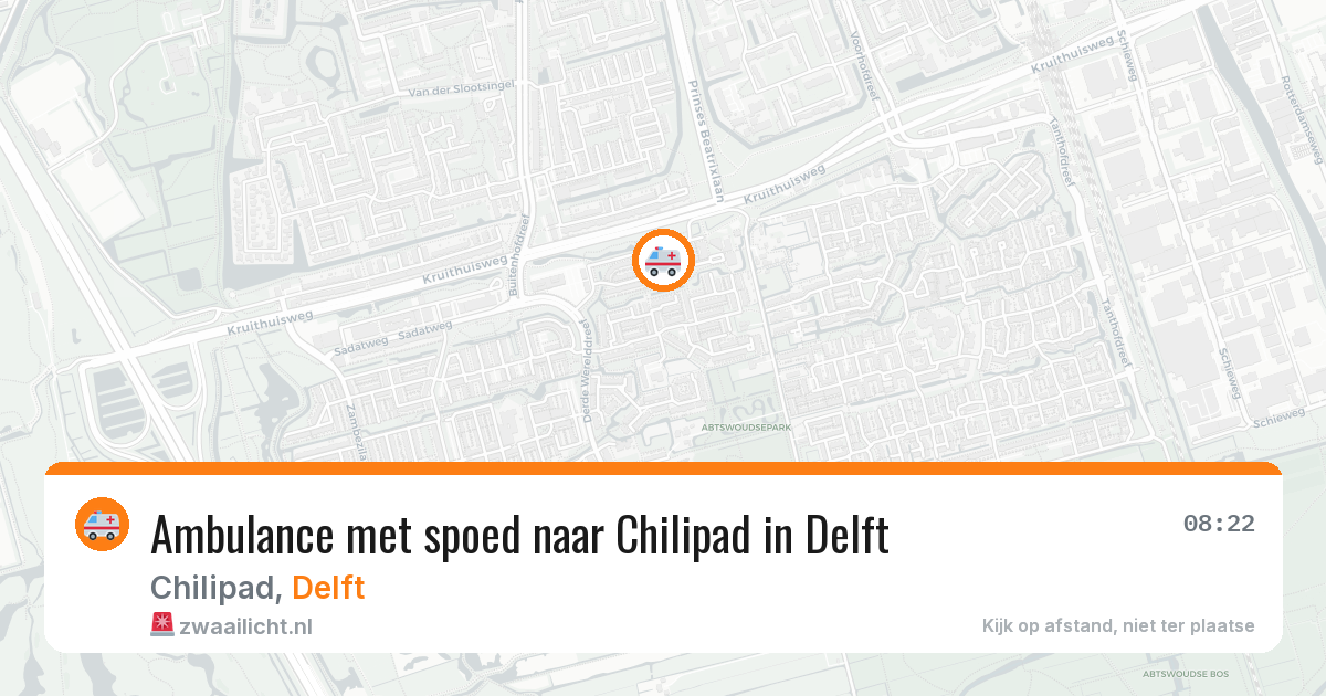 Ambulance met spoed naar Chilipad in Delft — 5 aug 2026