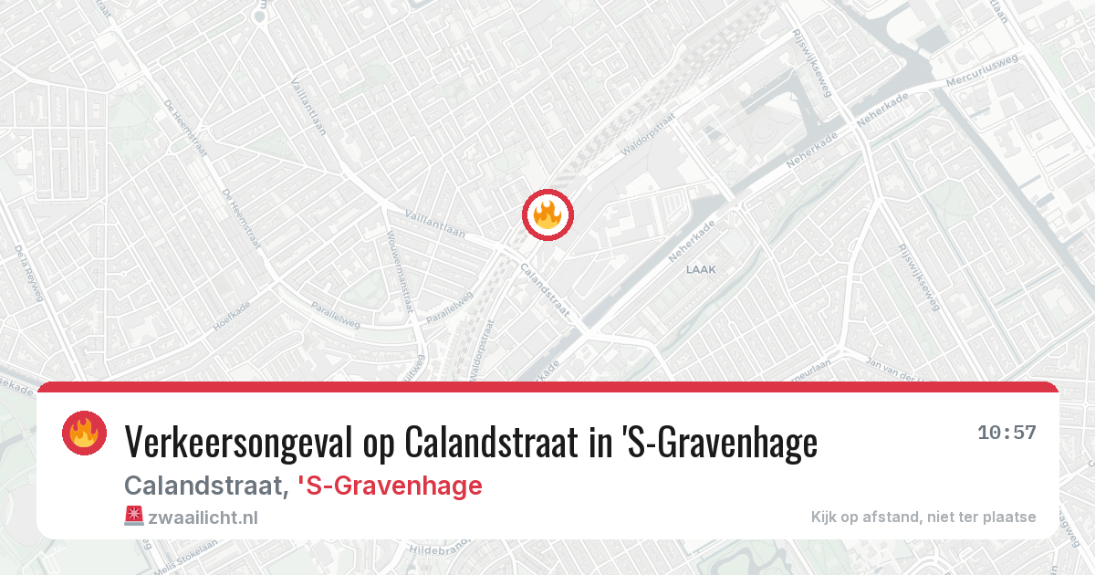Verkeersongeval op Calandstraat in 'S-Gravenhage — 12 aug 2026