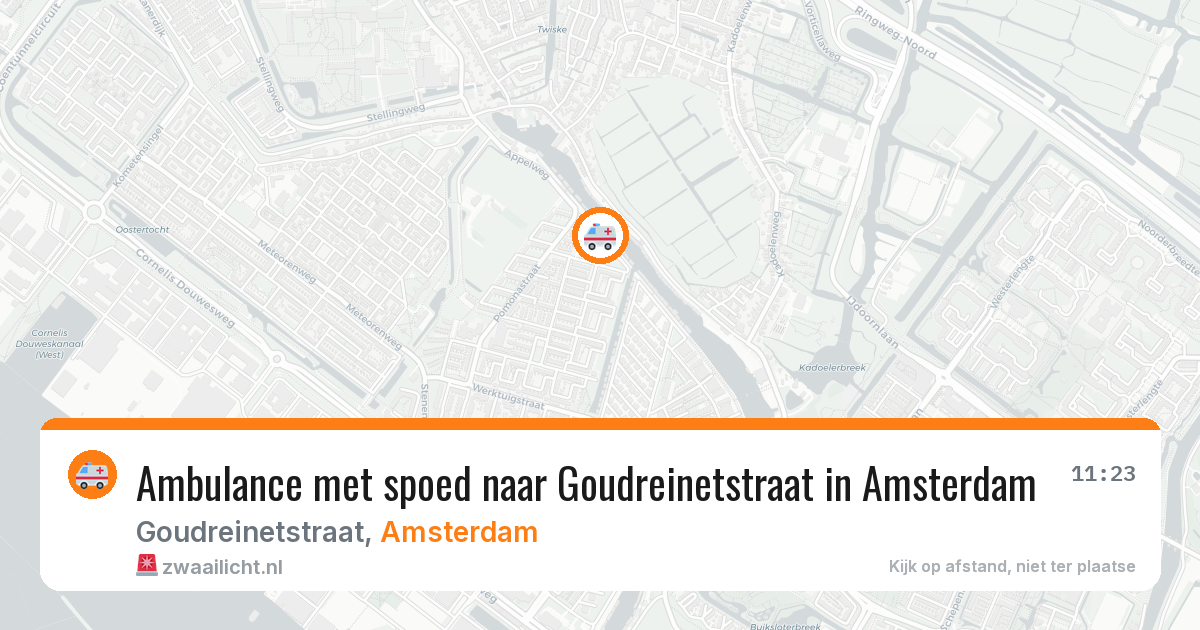Ambulance met spoed naar Goudreinetstraat in Amsterdam — 11 aug 2026