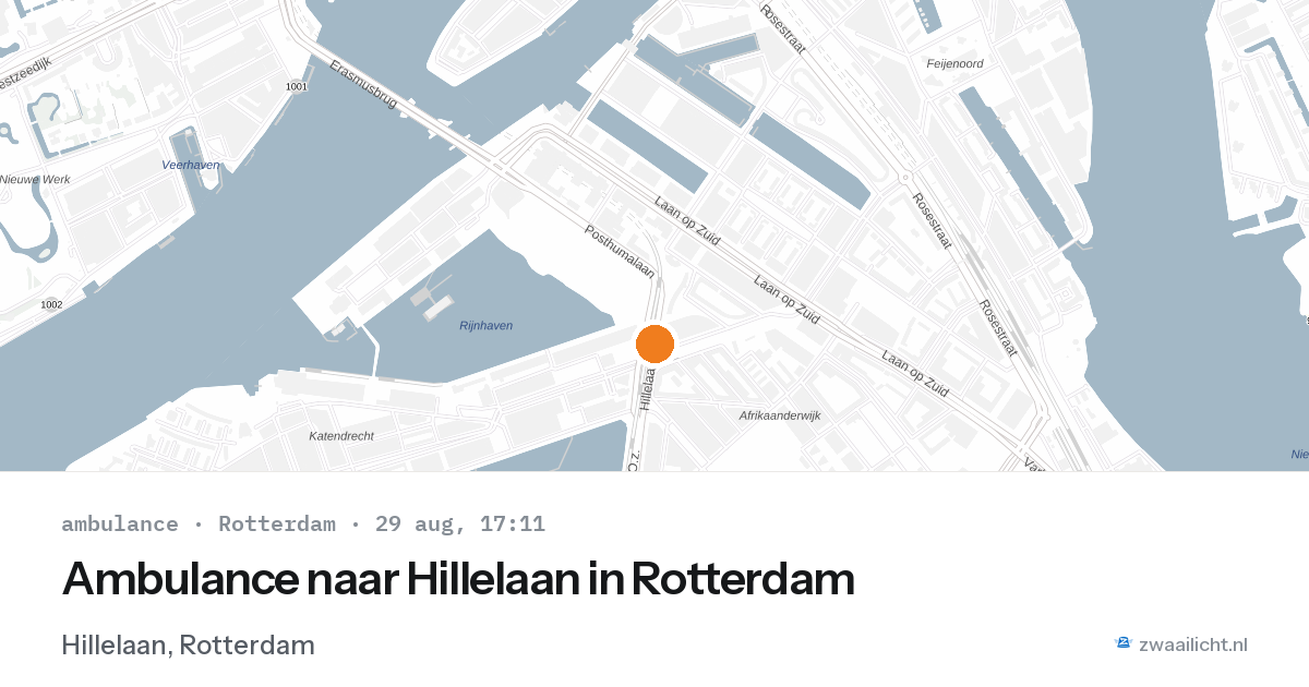 Ambulance naar Hillelaan in Rotterdam — 29 aug 2026