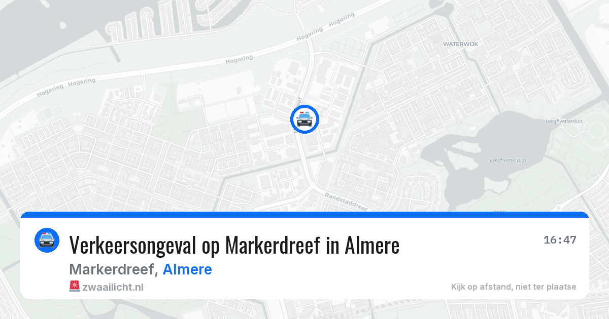 Verkeersongeval op Markerdreef in Almere — 9 mei 2026