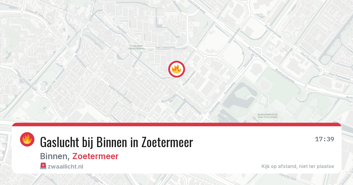 Gaslucht bij Binnen in Zoetermeer — 4 apr 2026