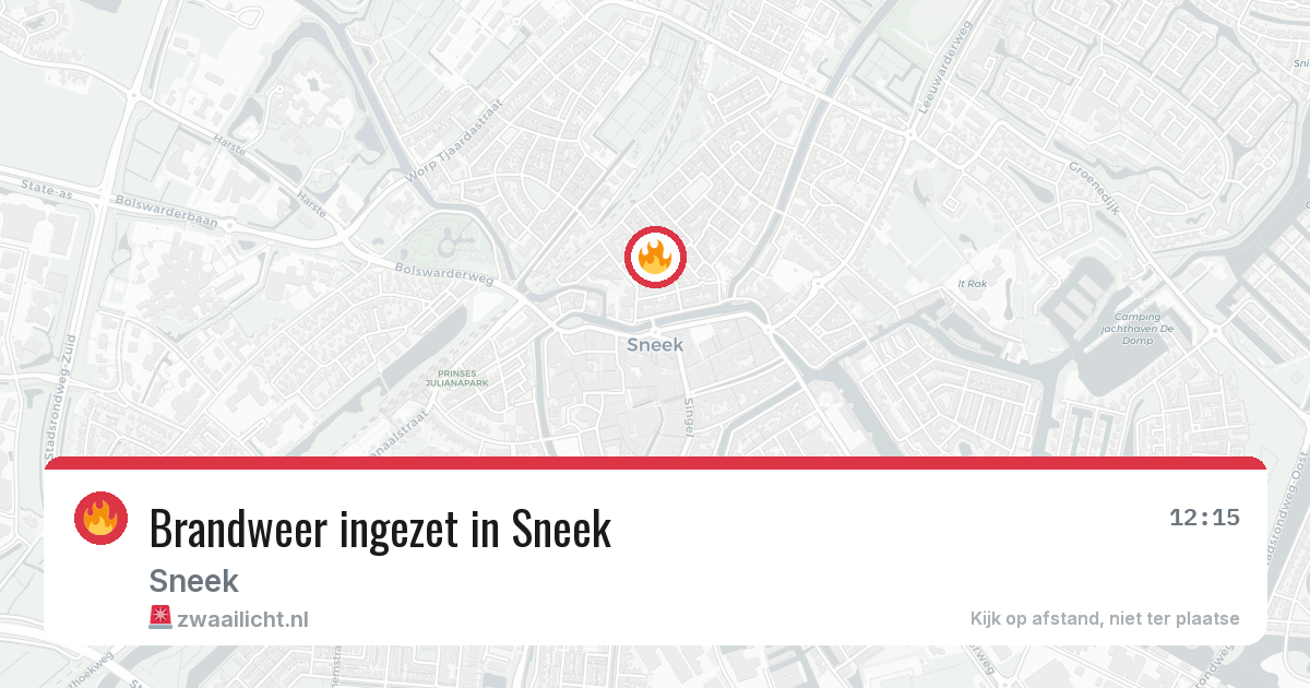 Brandweer ingezet in Sneek — 3 jun 2026 | 🚨 Zwaailicht.nl