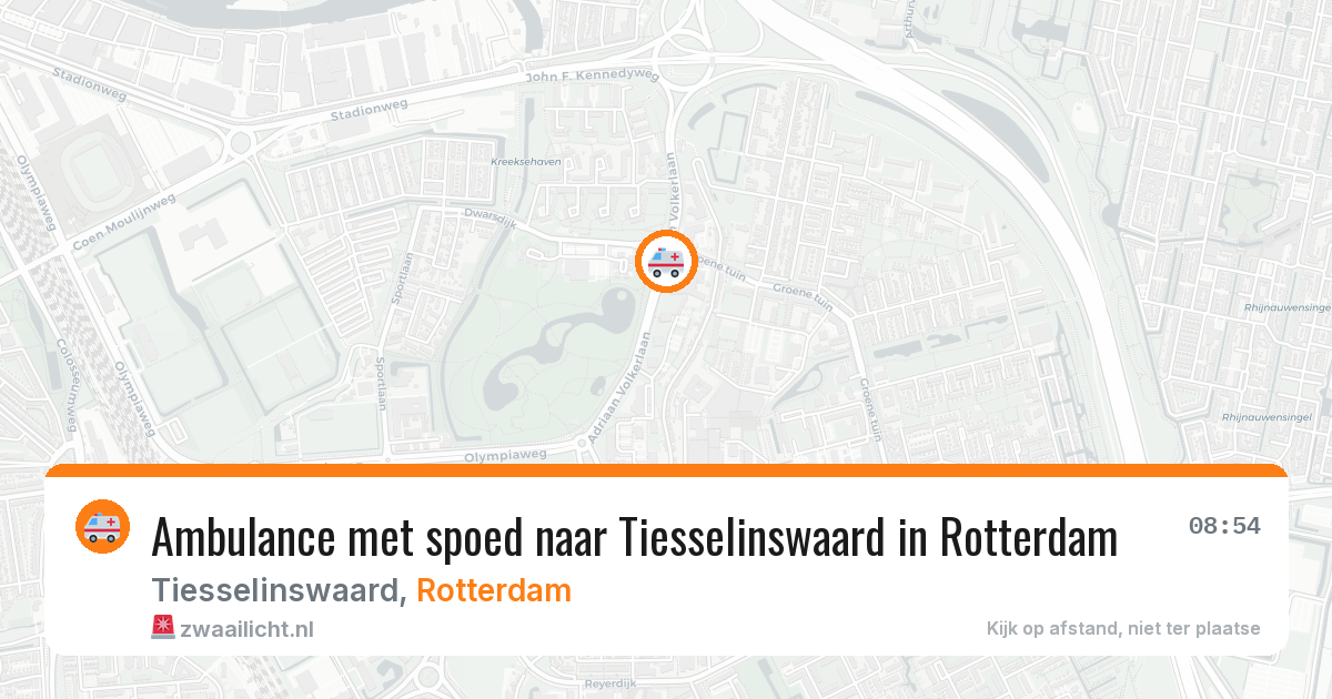 Ambulance met spoed naar Tiesselinswaard in Rotterdam — 22 jul 2026