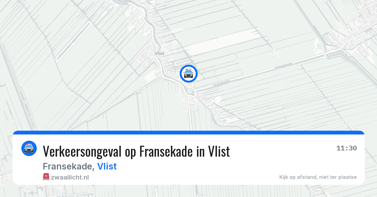 Verkeersongeval op Fransekade in Vlist — 26 jul 2026