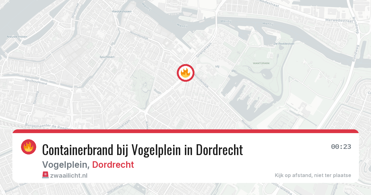 Containerbrand bij Vogelplein in Dordrecht — 27 apr 2026