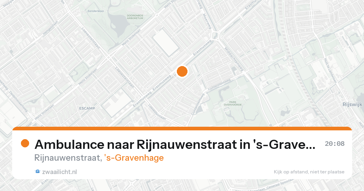 Ambulance naar Rijnauwenstraat in 's-Gravenhage — 22 aug 2026