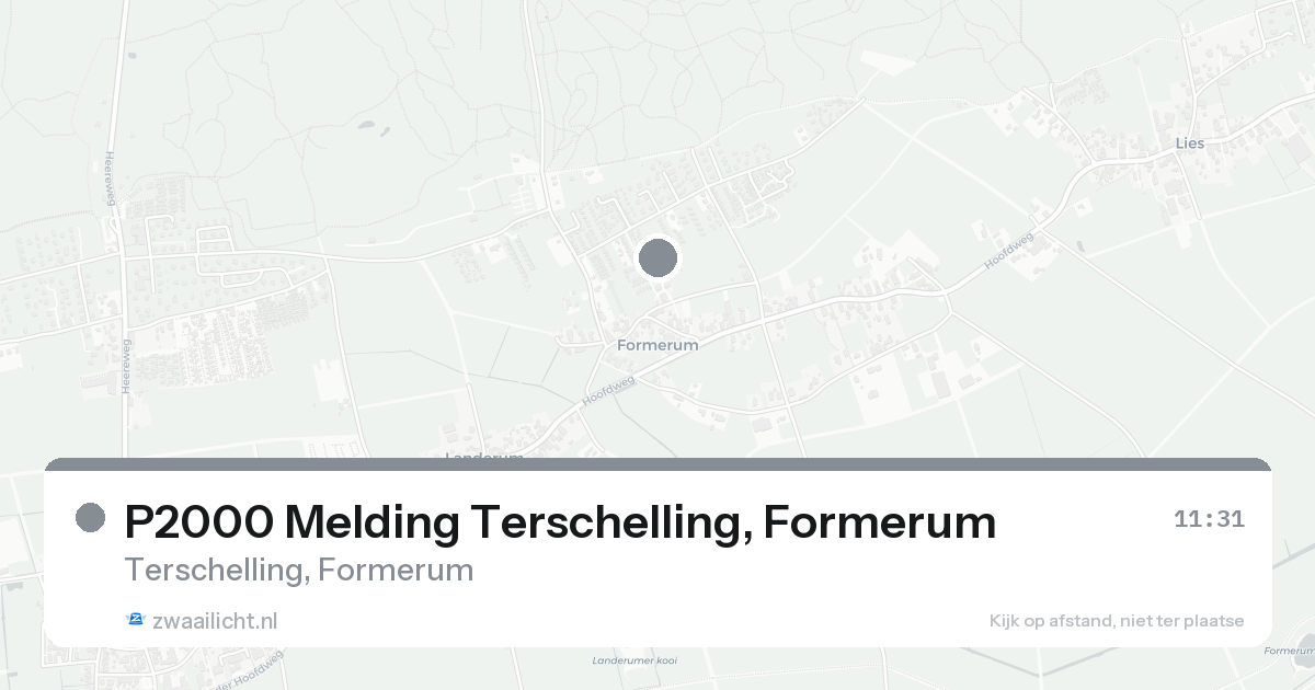 P2000 Melding Terschelling, Formerum — 7 aug 2026