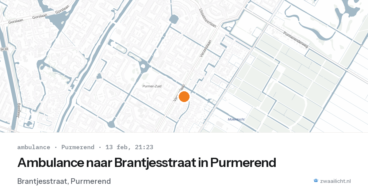 Ambulance naar Brantjesstraat in Purmerend — 13 feb 2026