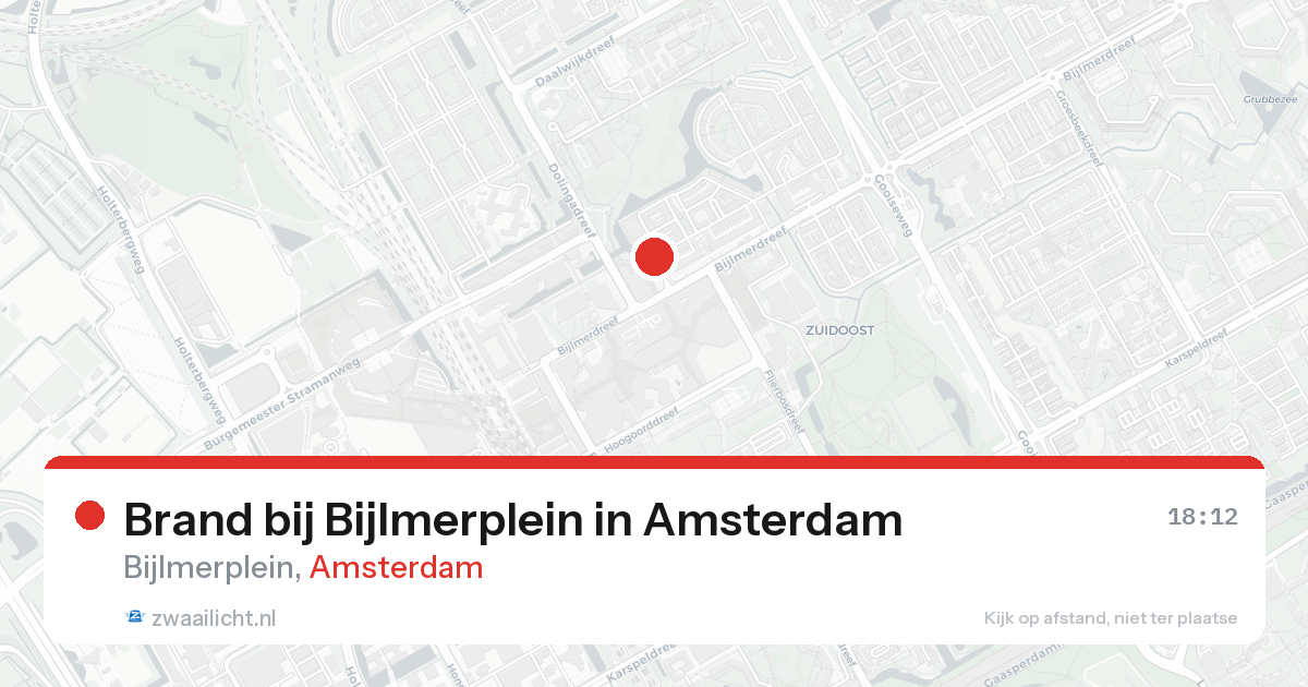 Brand bij Bijlmerplein in Amsterdam — 15 aug 2026