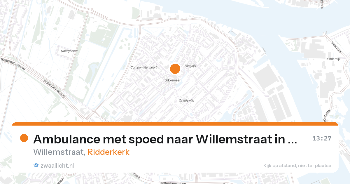 Ambulance met spoed naar Willemstraat in Ridderkerk — 26 aug 2026
