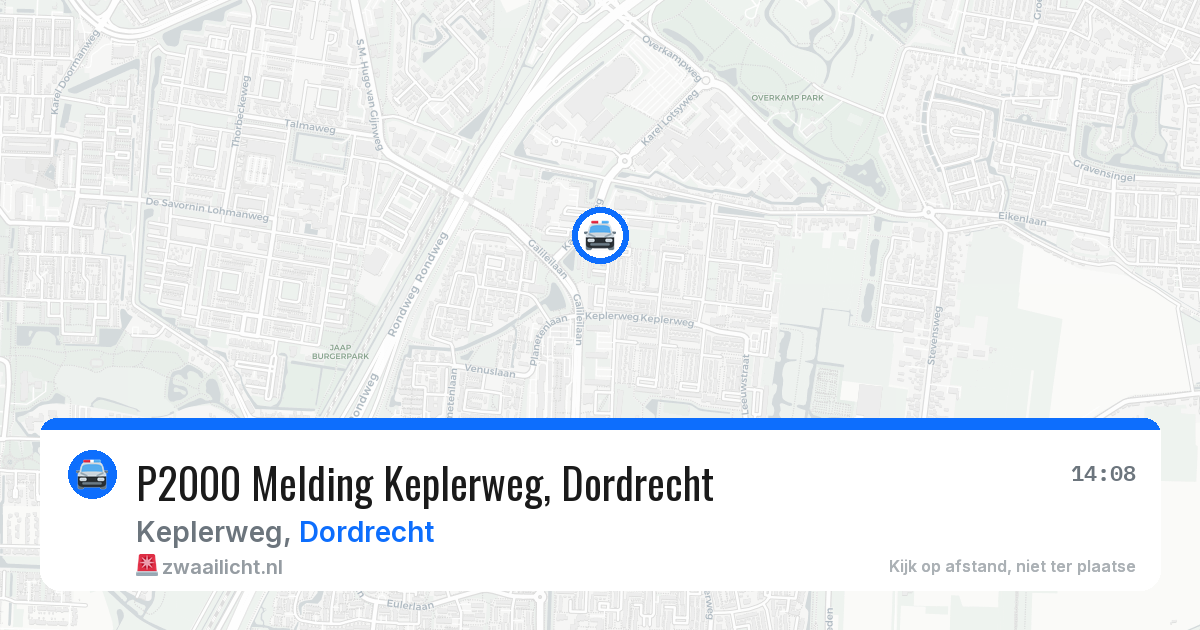 P2000 Melding Keplerweg, Dordrecht — 19 jul 2026