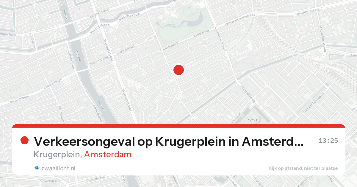 Verkeersongeval op Krugerplein in Amsterdam — 15 aug 2026