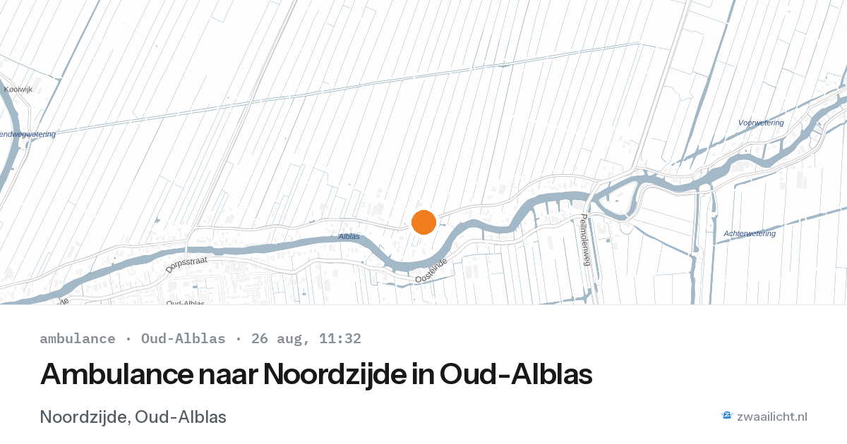Ambulance naar Noordzijde in Oud-Alblas — 26 aug 2026