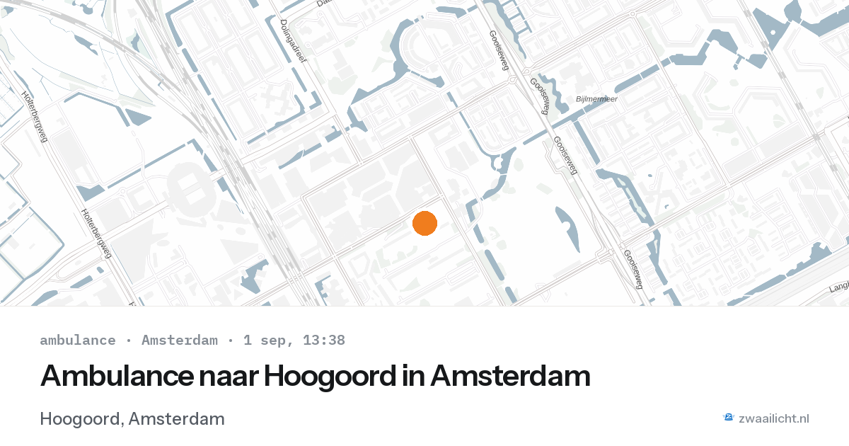 Ambulance naar Hoogoord in Amsterdam — 1 sep 2026