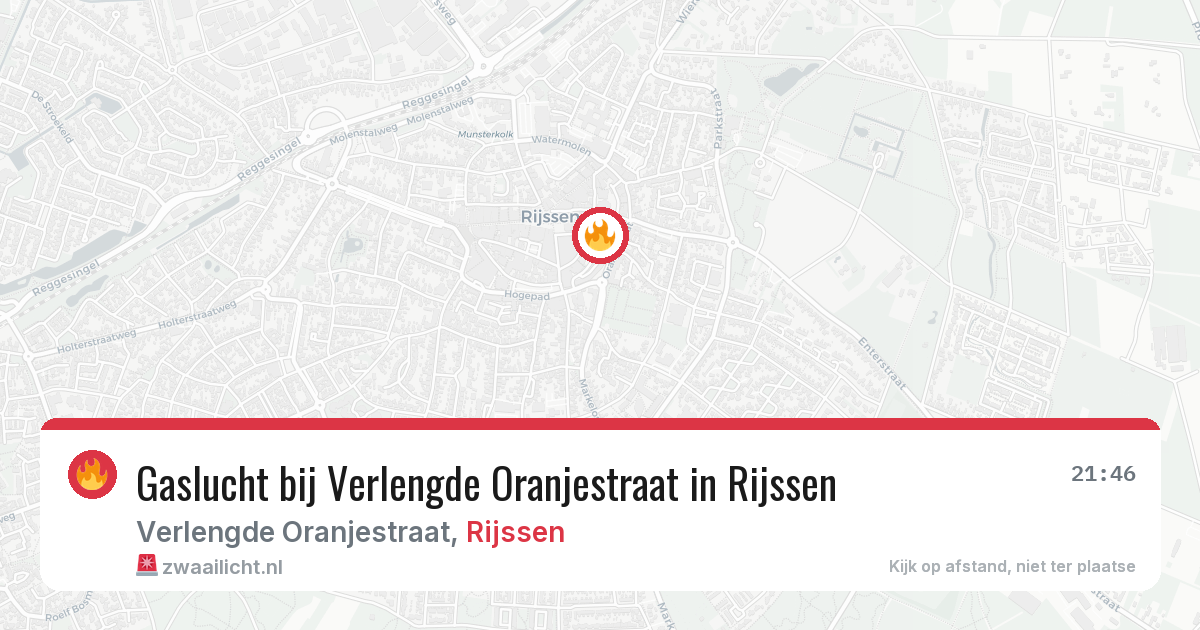 Gaslucht bij Verlengde Oranjestraat in Rijssen — 16 jun 2026