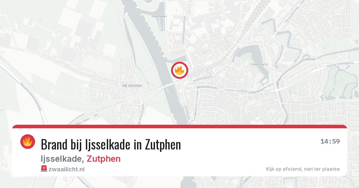 Brand bij Ijsselkade in Zutphen — 29 jul 2026