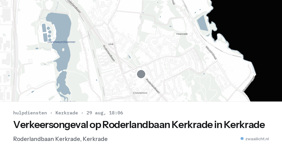 Verkeersongeval op Roderlandbaan Kerkrade in Kerkrade — 29 aug 2026