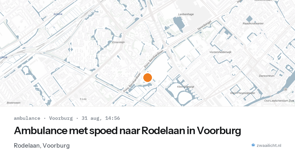 Ambulance met spoed naar Rodelaan in Voorburg — 31 aug 2026