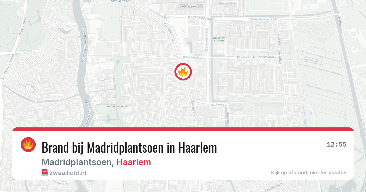 Brand bij Madridplantsoen in Haarlem — 10 jun 2026