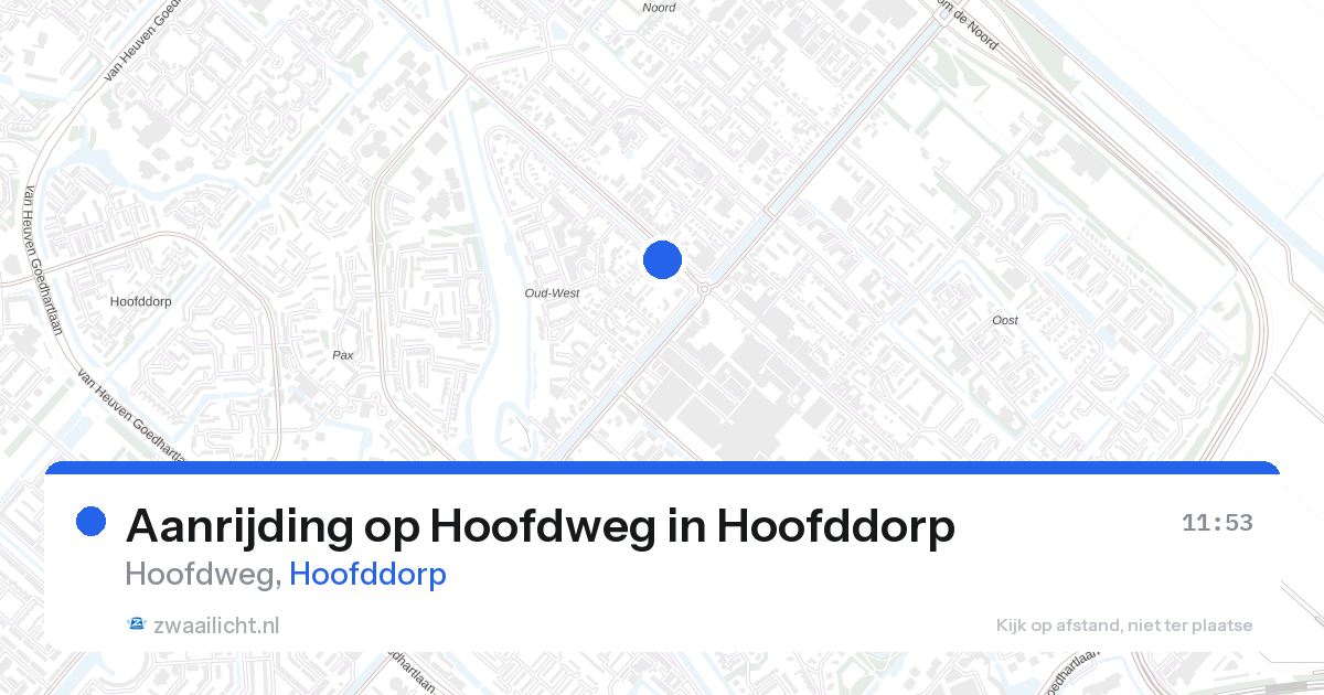 Aanrijding op Hoofdweg in Hoofddorp — 28 aug 2026
