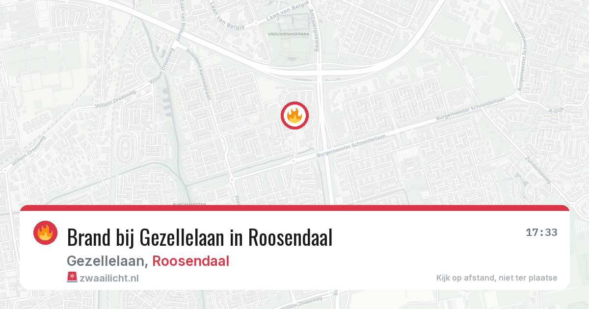Brand bij Gezellelaan in Roosendaal — 20 apr 2026