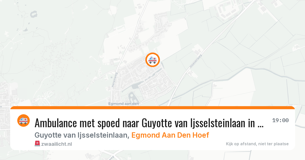 Ambulance met spoed naar Guyotte van Ijsselsteinlaan in Egmond Aan Den Hoef — 19 apr 2026