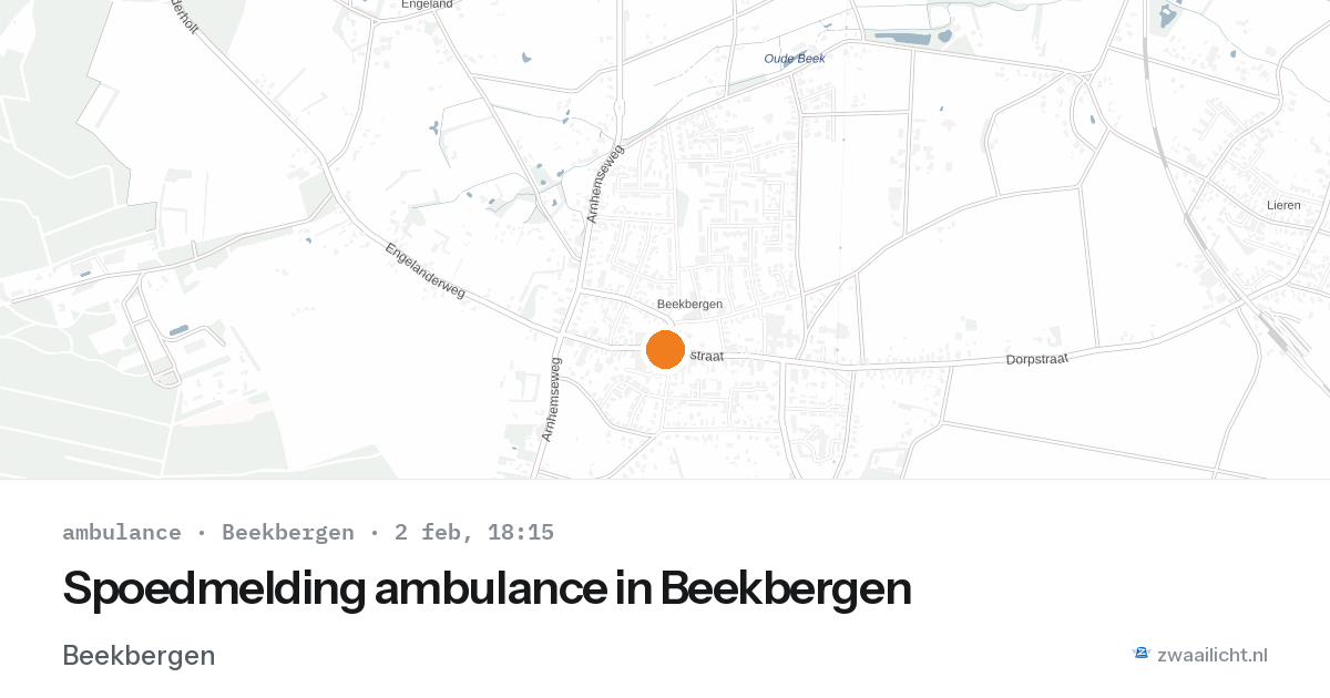 Spoedmelding ambulance in Beekbergen — 2 feb 2026