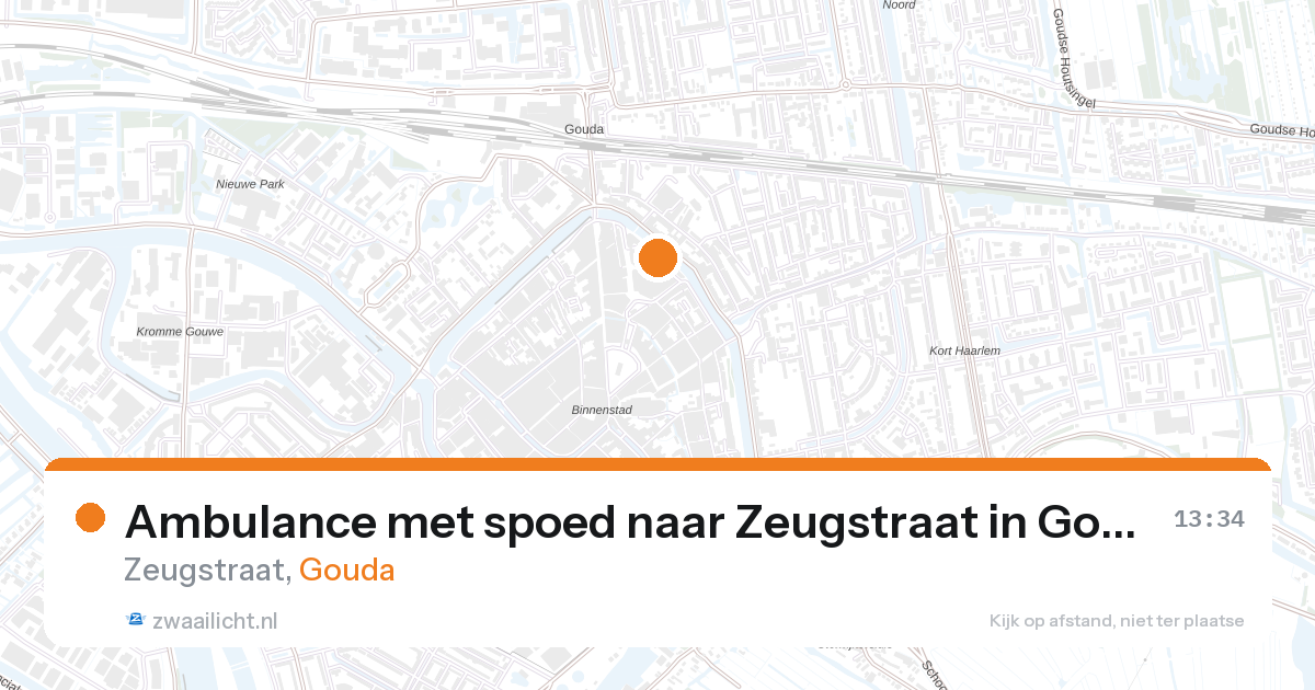 Ambulance met spoed naar Zeugstraat in Gouda — 28 aug 2026