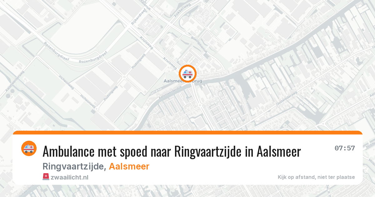 Ambulance met spoed naar Ringvaartzijde in Aalsmeer — 14 aug 2026