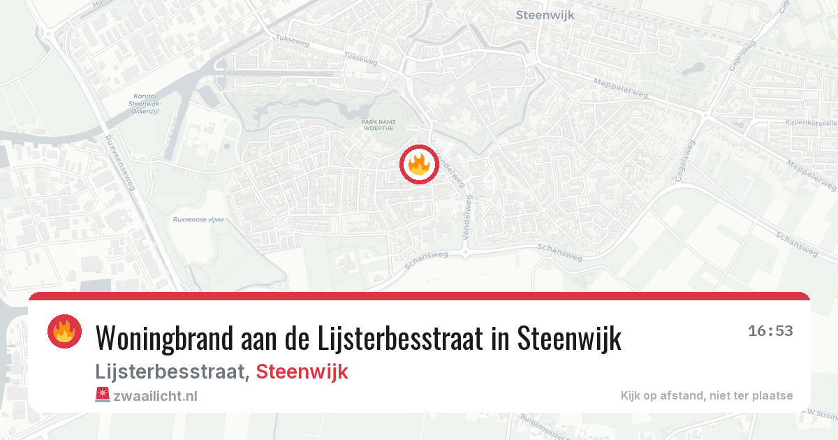 Woningbrand aan de Lijsterbesstraat in Steenwijk — 2 jul 2026
