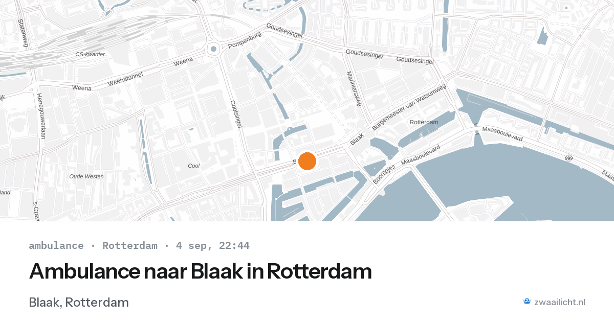 Ambulance naar Blaak in Rotterdam — 4 sep 2026