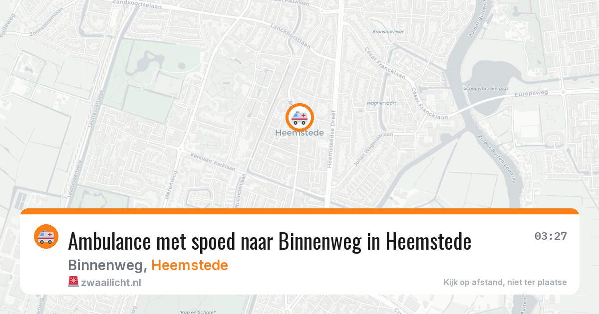 Ambulance met spoed naar Binnenweg in Heemstede — 18 apr 2026