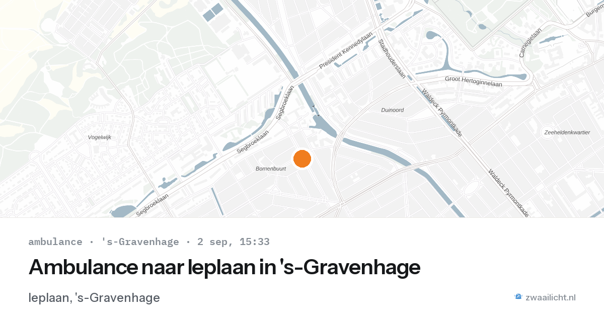 Ambulance naar Ieplaan in 's-Gravenhage — 2 sep 2026