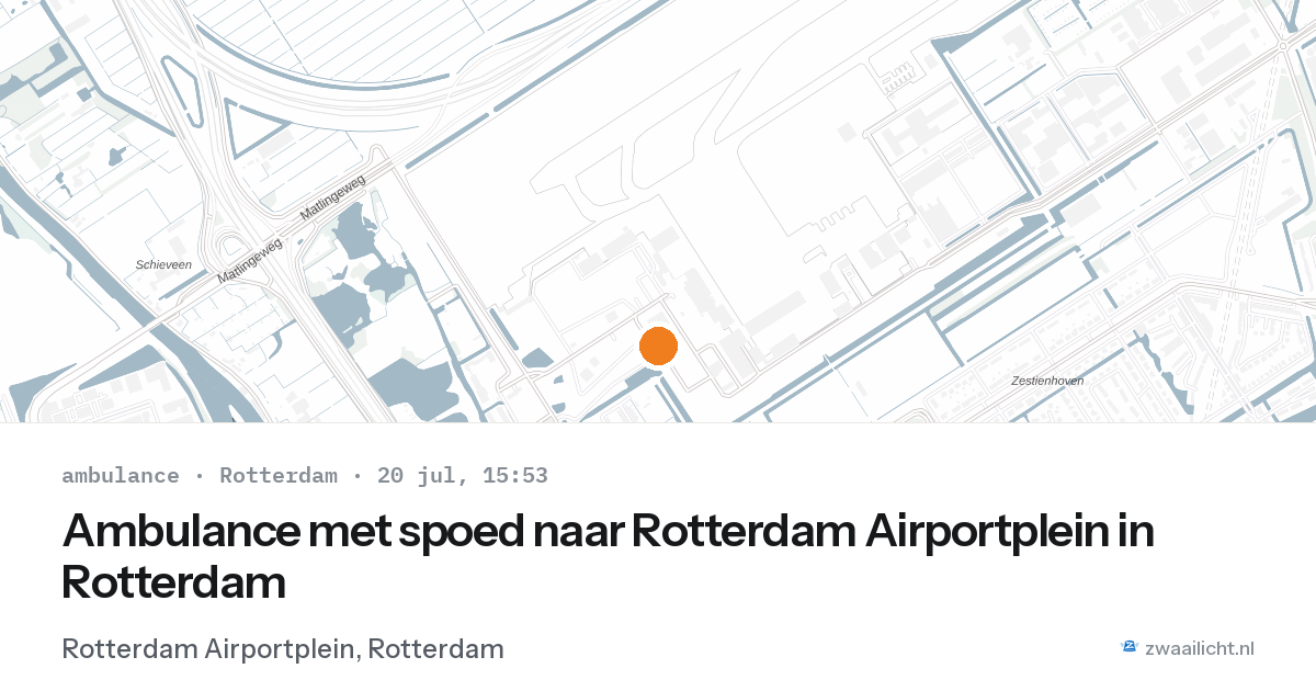 Ambulance met spoed naar Rotterdam Airportplein in Rotterdam — 20 jul 2026