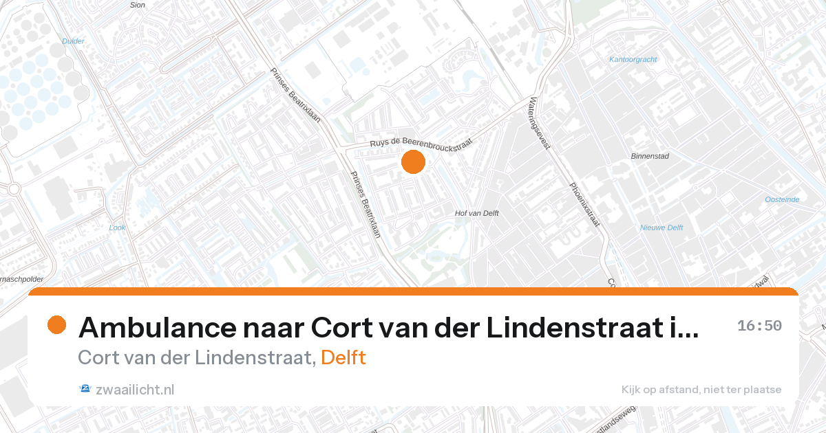 Ambulance naar Cort van der Lindenstraat in Delft — 28 aug 2026