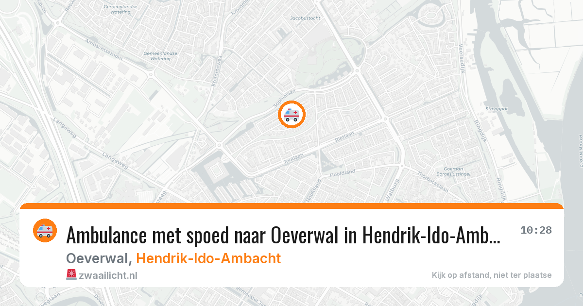 Ambulance met spoed naar Oeverwal in Hendrik-Ido-Ambacht — 23 apr 2026