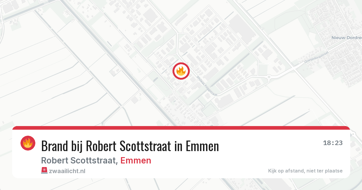 Brand bij Robert Scottstraat in Emmen — 6 aug 2026