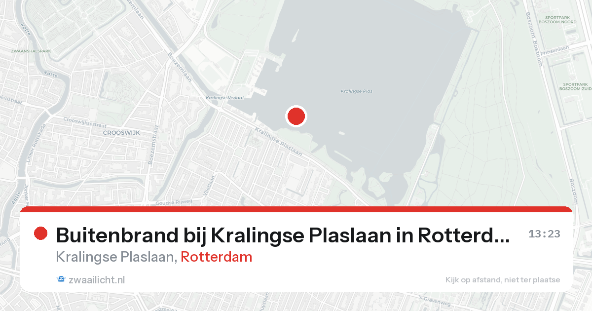 Buitenbrand bij Kralingse Plaslaan in Rotterdam — 25 aug 2026