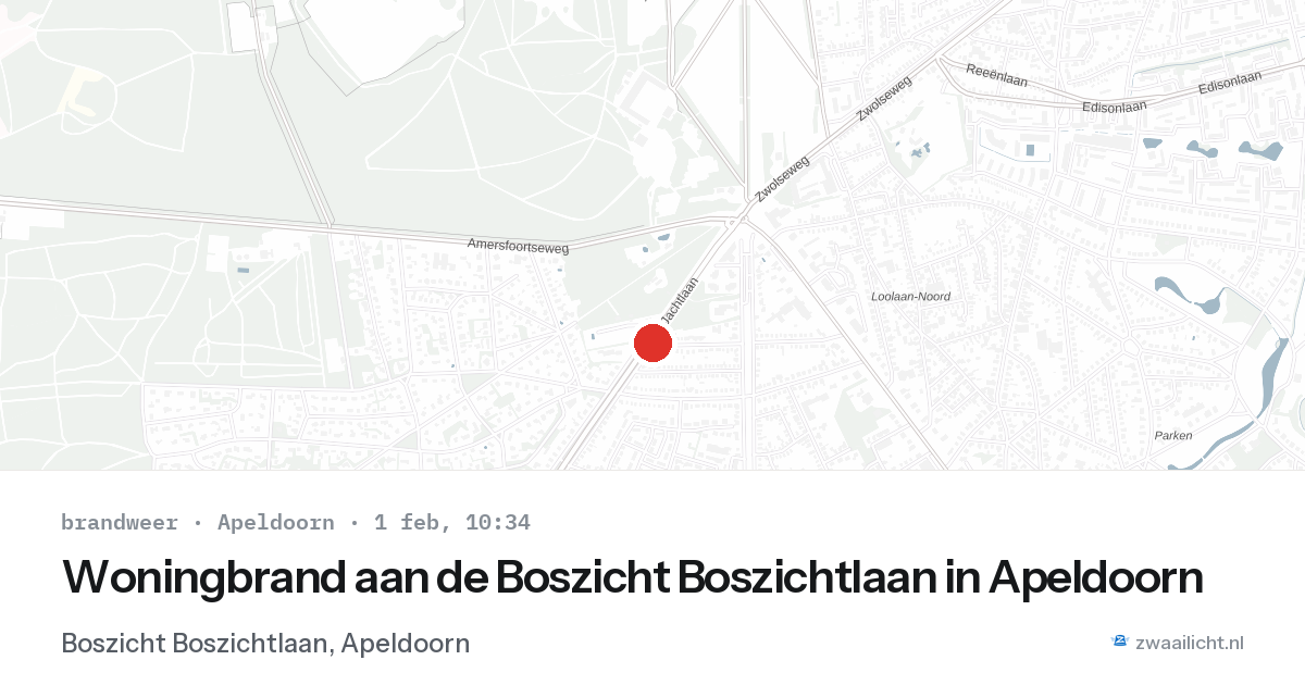 Woningbrand aan de Boszicht Boszichtlaan in Apeldoorn — 1 feb 2026