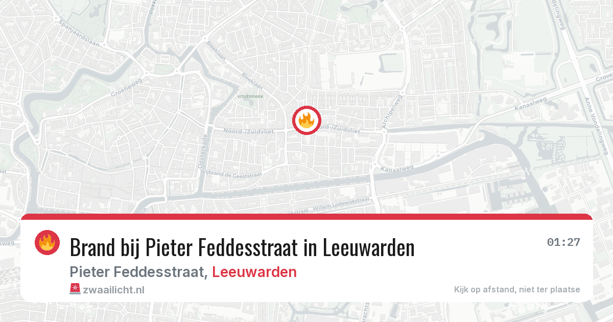 Brand bij Pieter Feddesstraat in Leeuwarden — 12 aug 2026