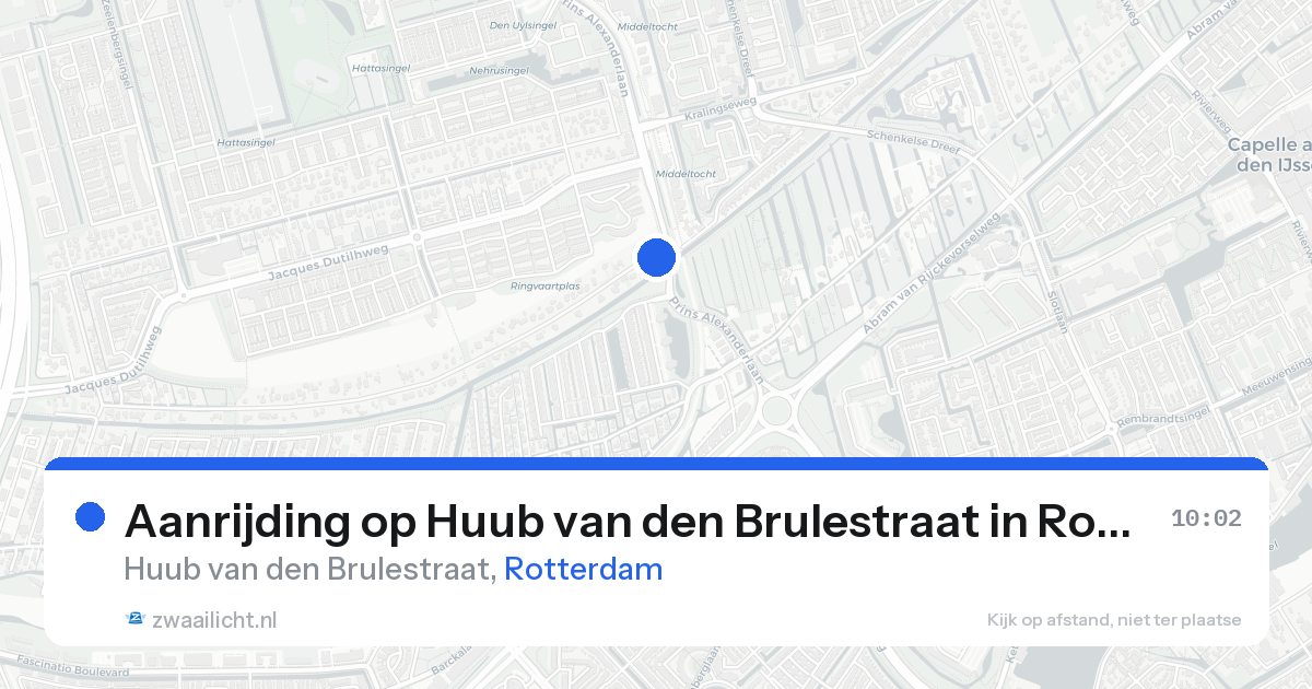 Aanrijding op Huub van den Brulestraat in Rotterdam — 22 aug 2026