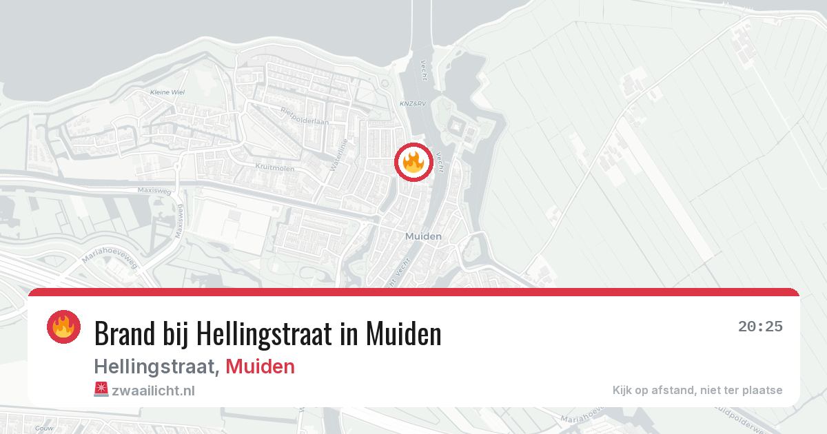Brand bij Hellingstraat in Muiden — 27 apr 2026