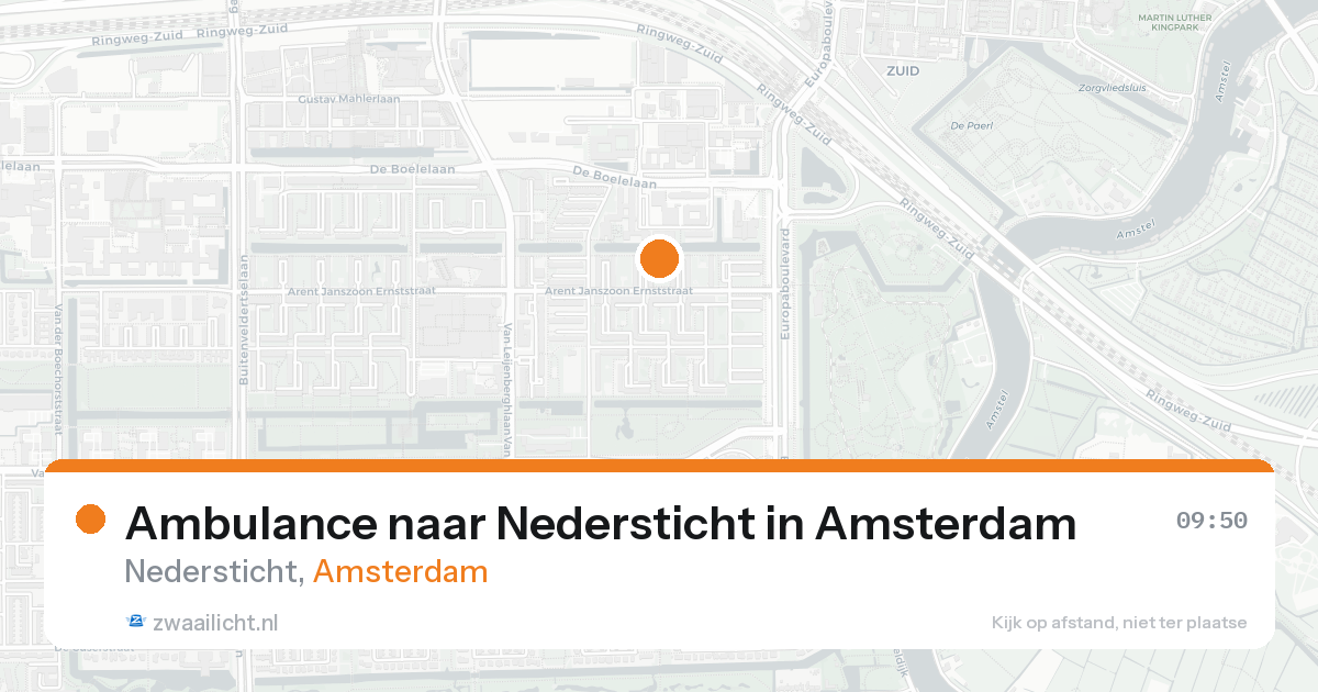 Ambulance naar Nedersticht in Amsterdam — 15 aug 2026