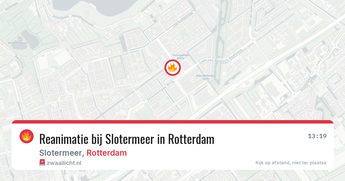 Reanimatie bij Slotermeer in Rotterdam — 8 aug 2026