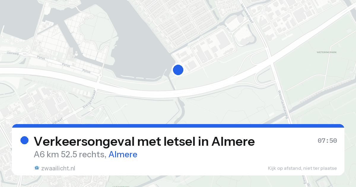 Verkeersongeval met letsel in Almere — 15 aug 2026