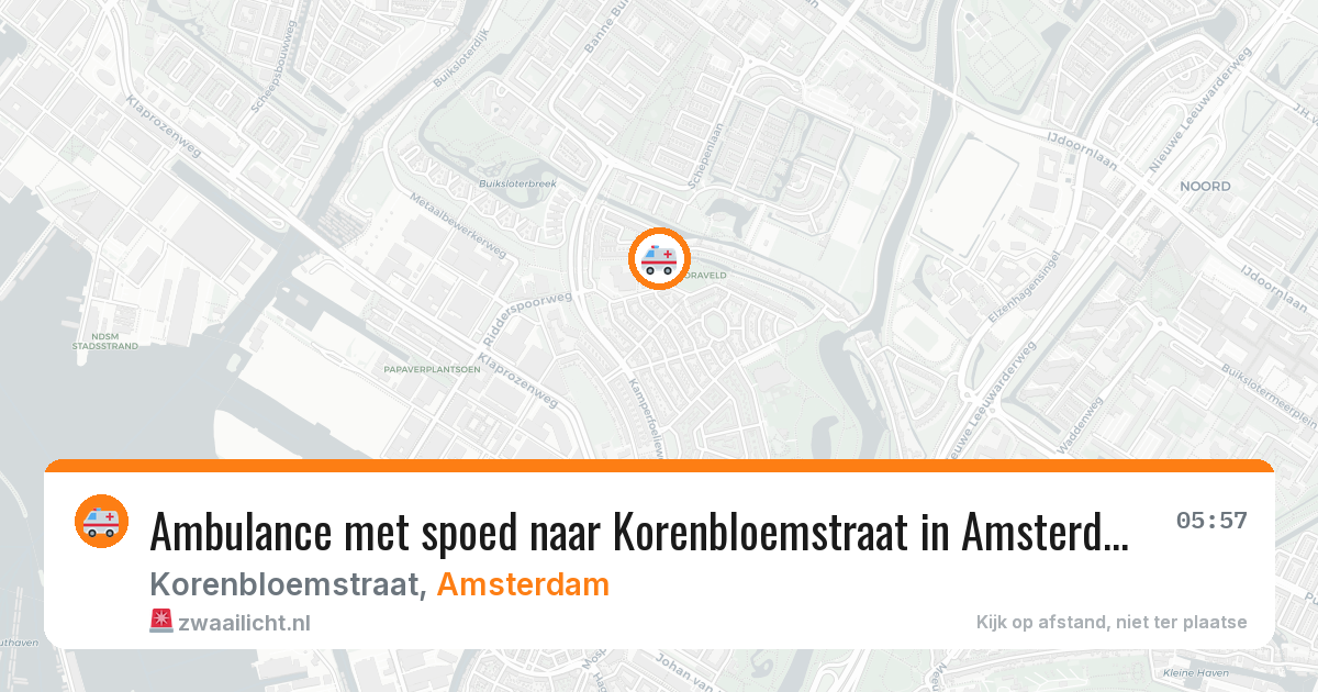 Ambulance met spoed naar Korenbloemstraat in Amsterdam — 26 jul 2026