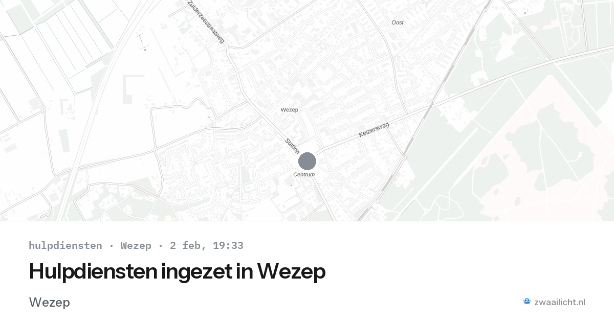 Hulpdiensten ingezet in Wezep — 2 feb 2026 | 🚨 Zwaailicht.nl
