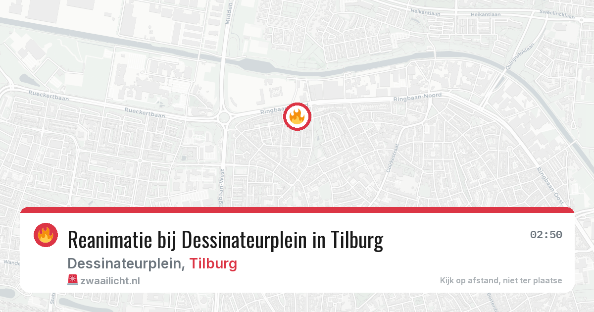 Reanimatie bij Dessinateurplein in Tilburg — 24 mei 2026
